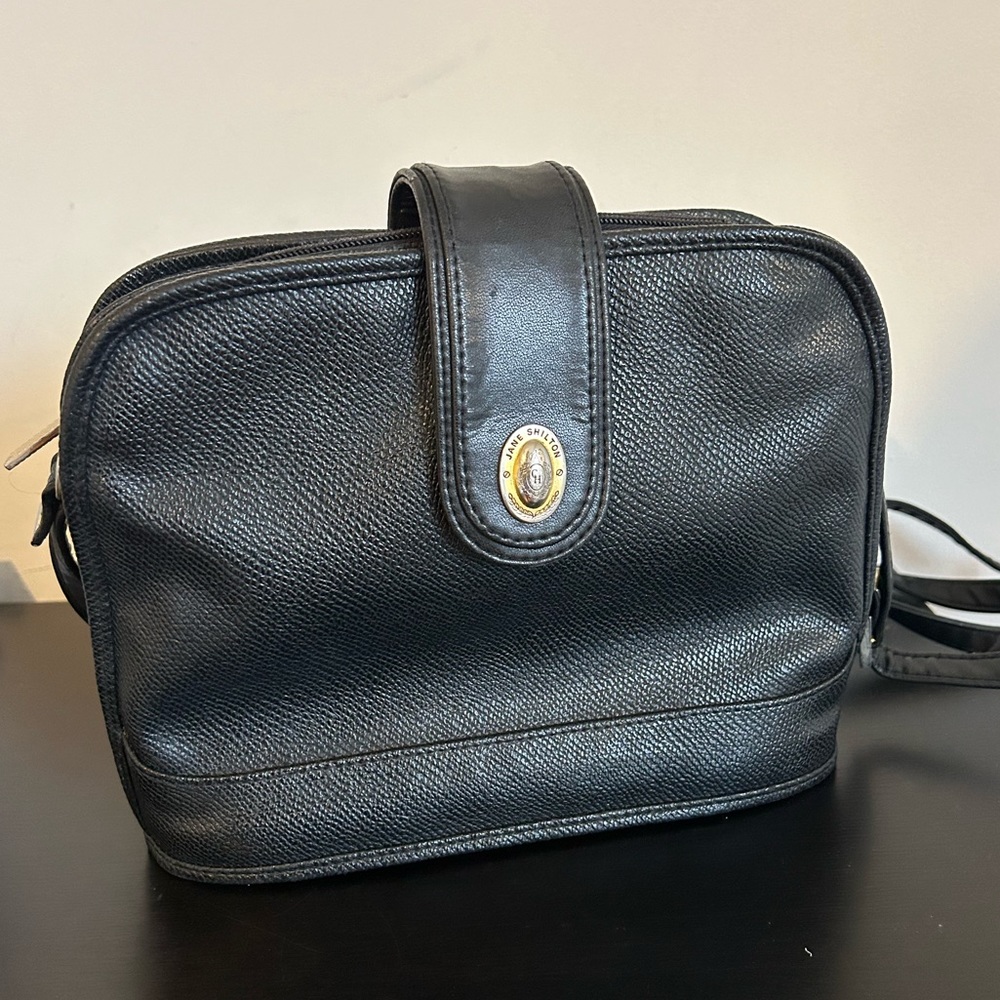 Vintage Black Cross-body Leather Bag